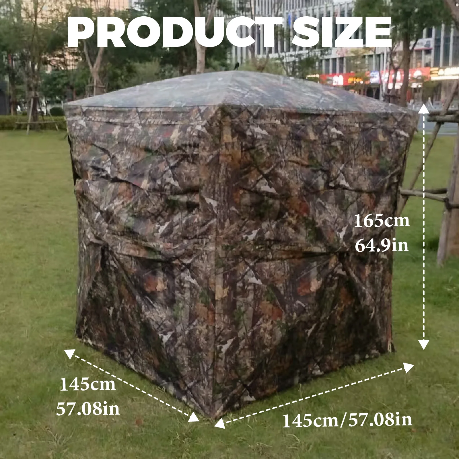 

Camouflage Lightweight Durable Pop-Up Hunting Blind Easy Set-Up And Pack Away Ground Shelter for Deer Turkey Duck Hunting