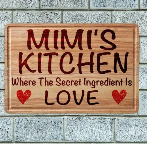 MIMI'S KITCHEN Cutting Board Sign Plaque Metal Aluminum 8