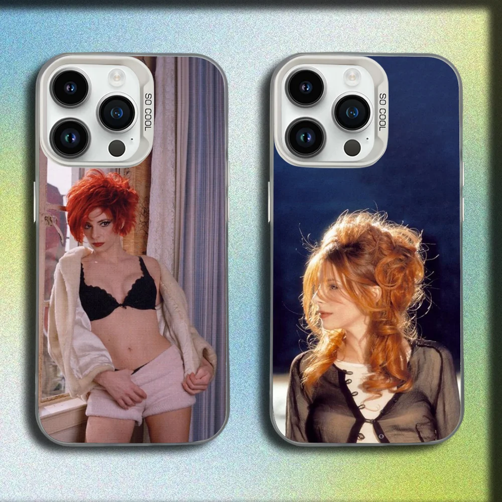 

Singer M-Mylene Farmer Phone Case For iPhone 16,15,14,13,12,11,Mini,Pro,SE,MAX White Matte Shockproof Cover