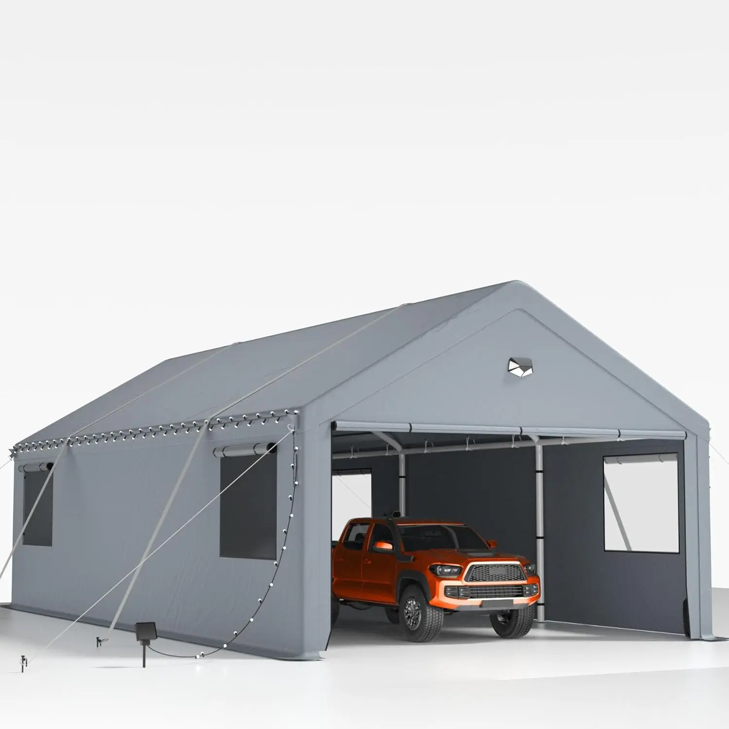 

Heavy Duty Carport 13x25FT Portable Garage with Roll-up Windows & All-Season Tarp Removable Walls for Car SUV,Custom