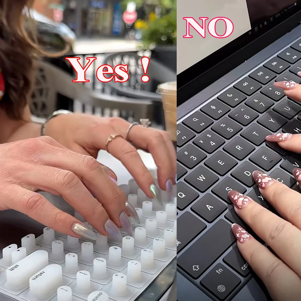 Convenient Long Nails Typing Silicone Keyboard Membrane Waterproof Non-slip Laptop Keyboard Cover Typing God Protection Nail Art