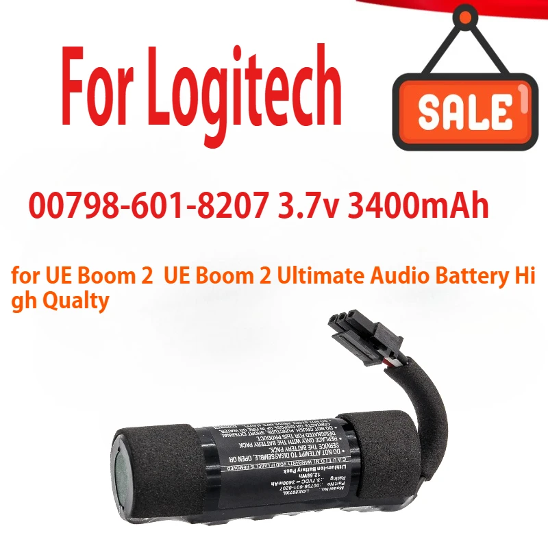 

3400mAh 00798-601-8207 Battery for Logitech UE Boom 2 UE Boom 2 Ultimate Audio Battery High Qualty