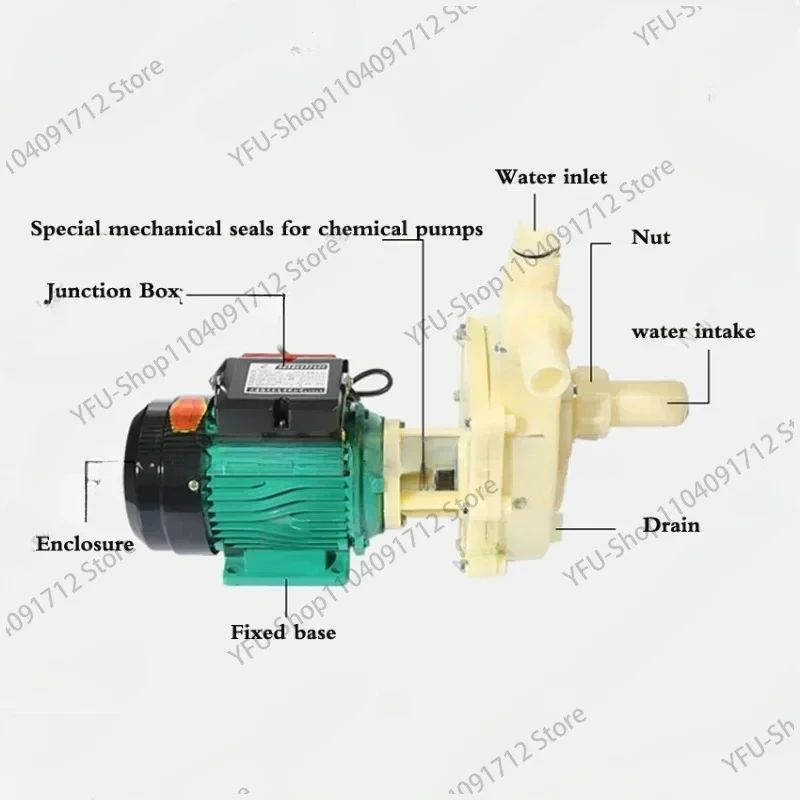 Acid and Alkali Resistant Chemical Pump 750W Self-priming Water Pump Corrosion Resistant Low Noise 2900r/min 220V/380V Optional