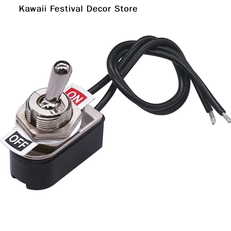 【K】1Pcs AC250V 3A On/Off Prewired Standard Toggle Switch With Wire Cable KNS-1 SPST Contacts Switch Electrical Equipment