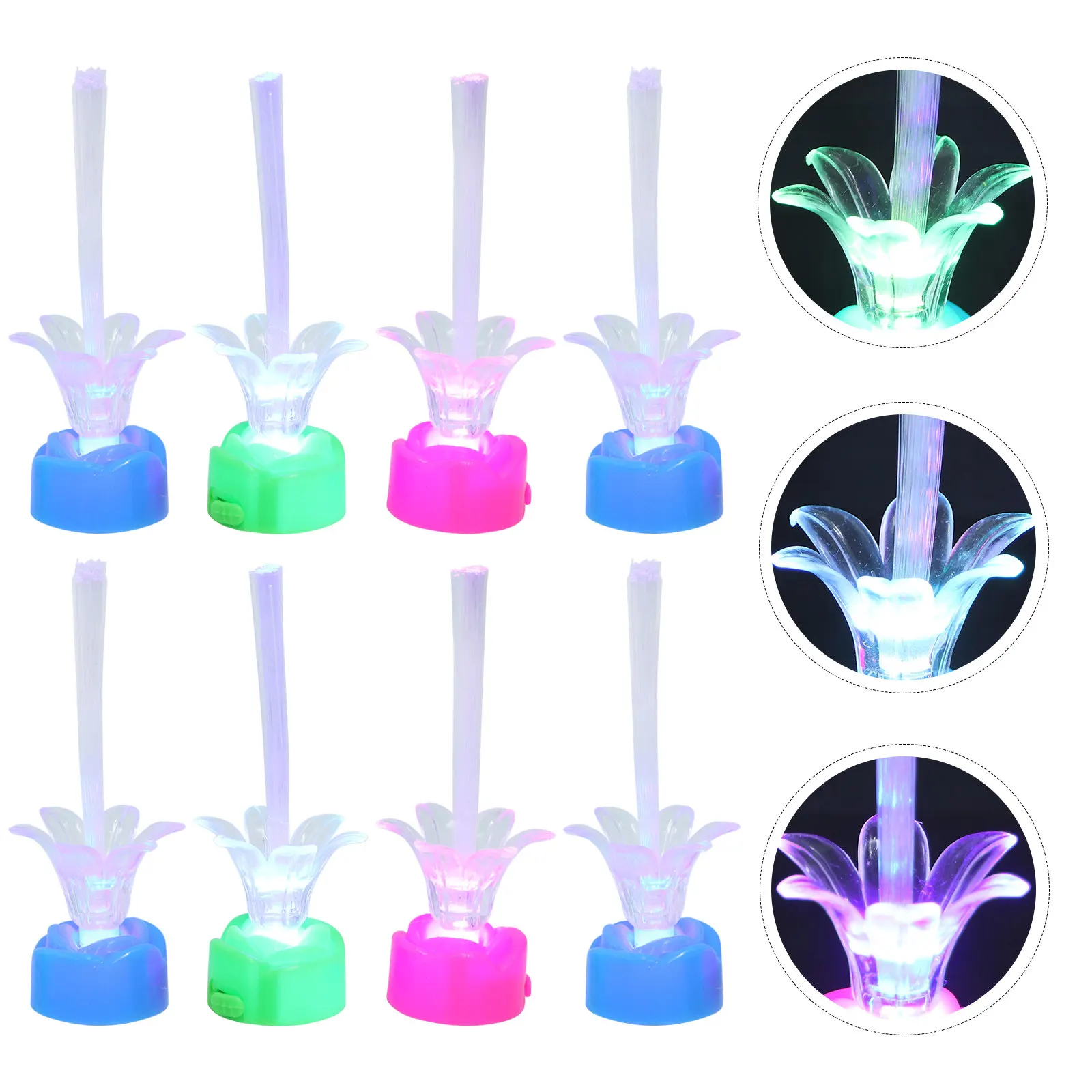 

Набор из 12 светодиодных оптоволоконных роз с изменяющимся цветом, лампы-гипсофилы для рождественского декора, свадебных вечеринок, сувениров