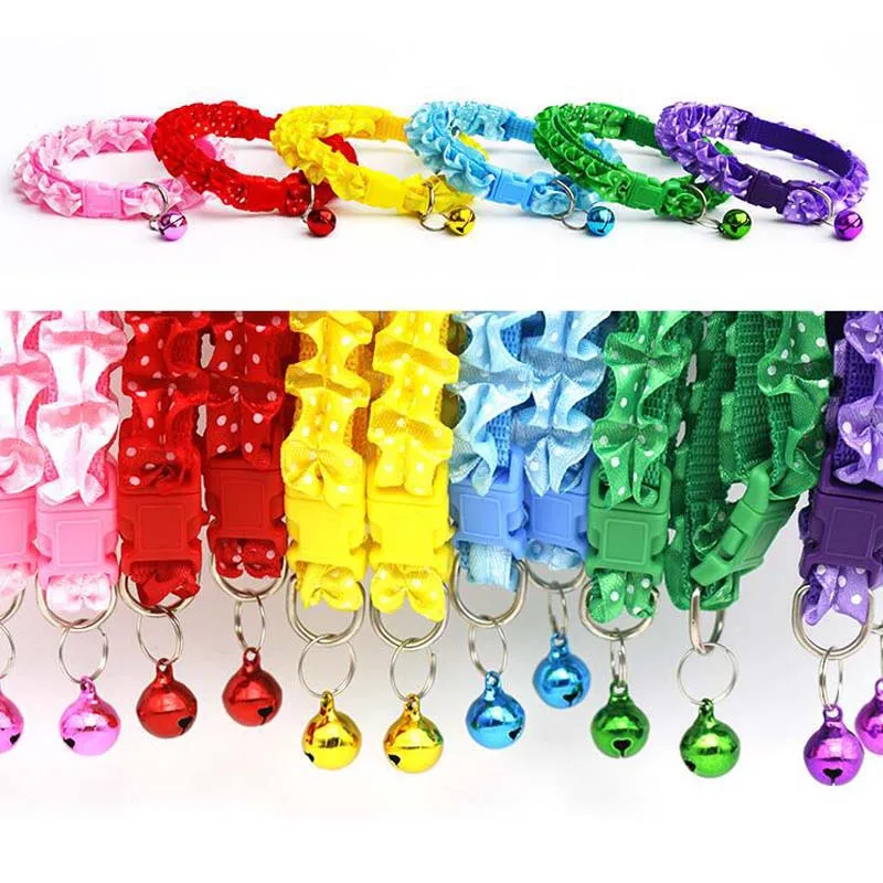 Niedliches Spitzen-Halsband für Haustiere mit Glockenanhänger, Verstellbares Halsband für Kleine und Mittlere Hunde, Welpen-Zubehör mit Sicherheitsschnalle – Detail 14