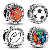 Rugby, Football, Basketball Charm Beads Charm Bracelets Pendant Jewelry