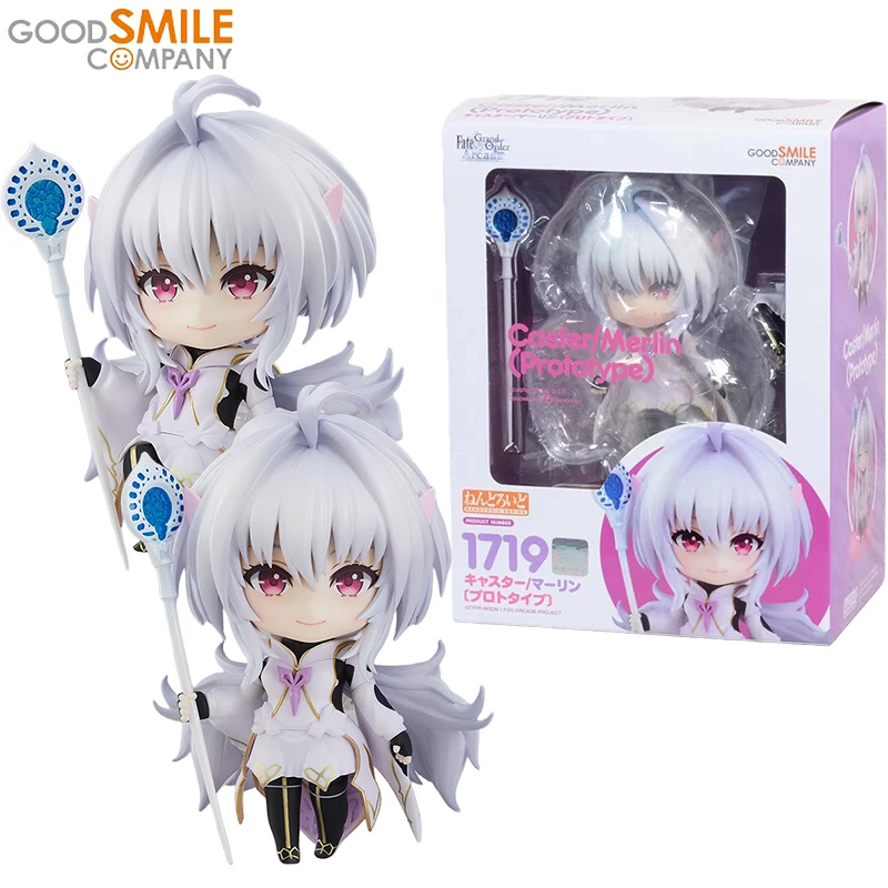 ฟิกเกอร์อนิเมะ Good Smile GSC ของแท้ Fate/Grand Order คาสเตอร์ เมอร์ลิน น่ารัก ข้อต่อขยับได้ ของเล่นแอคชั่นฟิกเกอร์สำหรับเด็กชาย เด็กหญิง และเด็กๆ เป็นของขวัญ