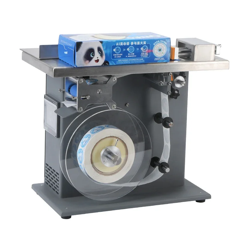 Semi-automatic Carton Labeling Machines Right Angle Carton Box Corner Tabletop Labeling Machine Unopened Box Label Applicator