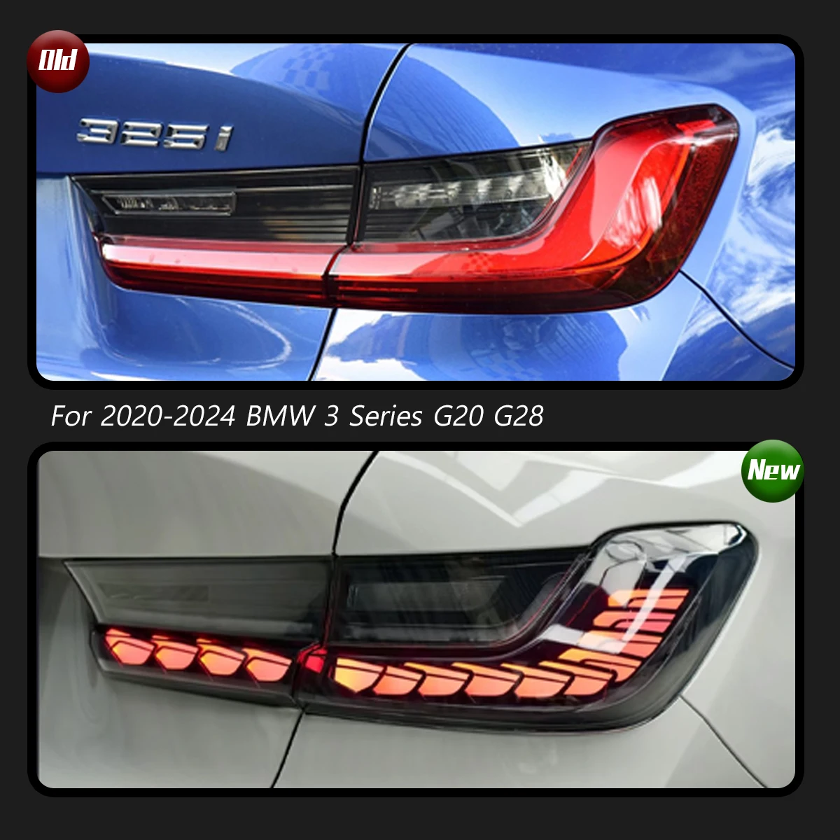 TYPY Car Lights For BMW 3 Series G20 Taillight G28 2020-2024 LED Rear Lamps DRL Dragon Scales Tail Light Daytime Running Lights