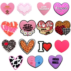 New Arrivals Heart Shoe Charms for Accessories Pin DIY Shoe Wristband Decoration Kids Women Party Gifts