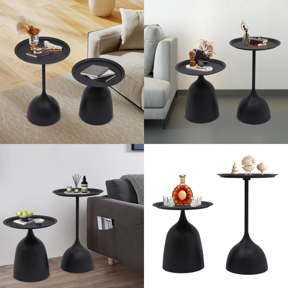 Столы для кафе, 2 шт., современные круглые приставные столики, железные кофейные столы для гостиной, спальни