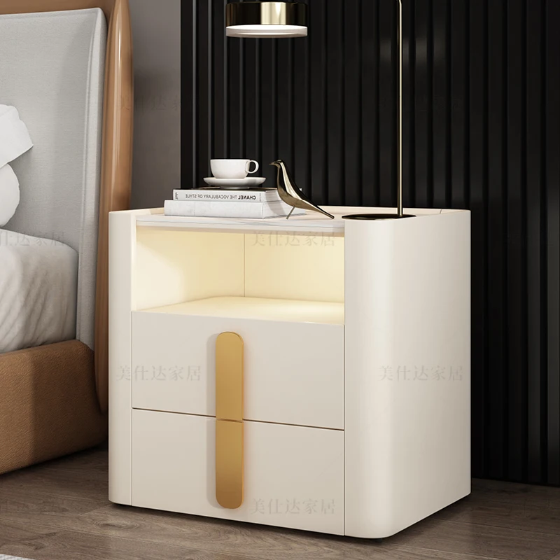 Smart Storage Cabinet Nordic Full Marriage Bedroom Luxury Bedside Table Wooden Dressing Nachttisch Rattan Furniture YYY45XP