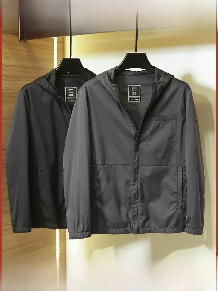 

Итальянская роскошная ветрозащитная дышащая 3D индивидуальная мужская повседневная куртка с капюшоном, весна-осень, длинная толстовка с капюшоном-стойкой