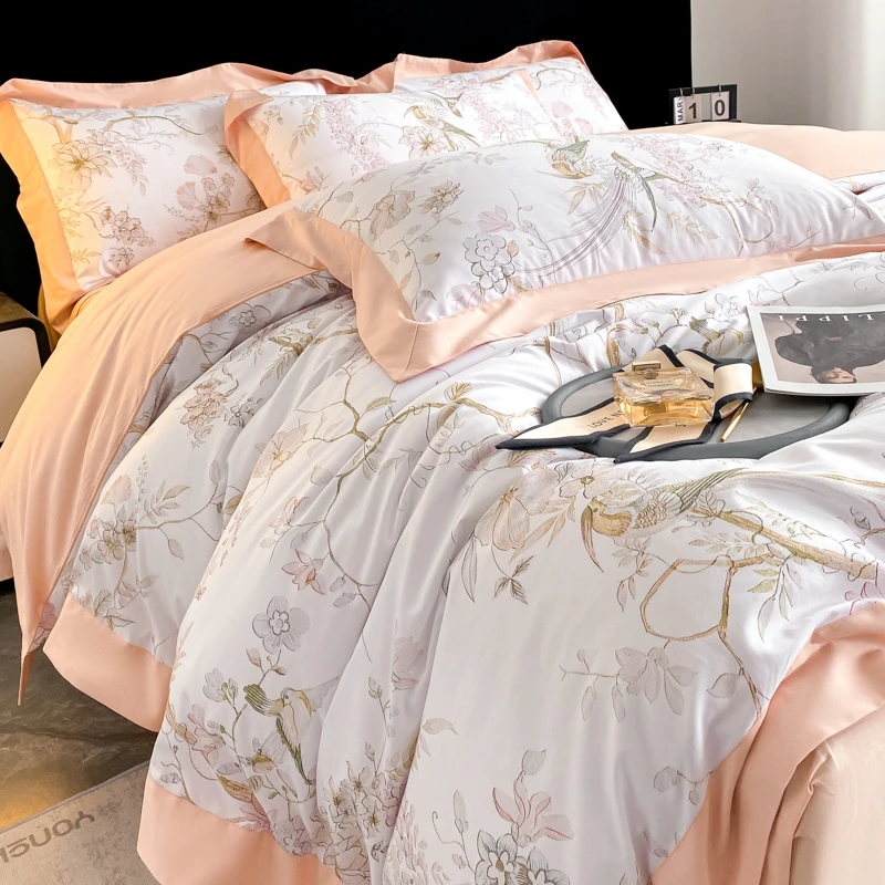 

Digital Printing Bedding Sets, Bed Linen, Duvet Cover, Pillowcase, Queen and King, European Style, Wedding Gifts, 600TC, #/L