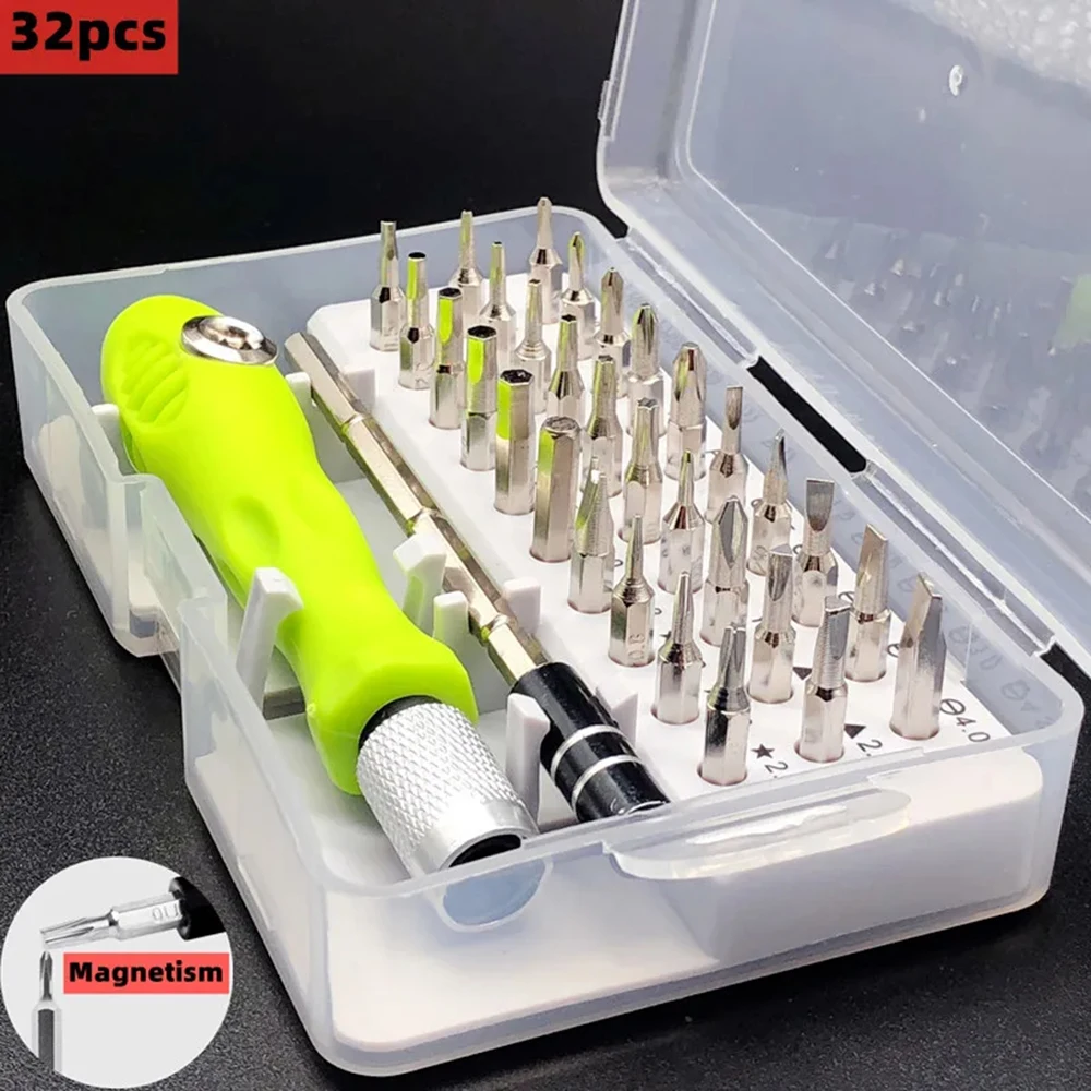 32 In 1 Multifunction Manual Screwdriver Kit for Mobile Phone Computer Electronic Repair Tool Set Product with Extension Rod