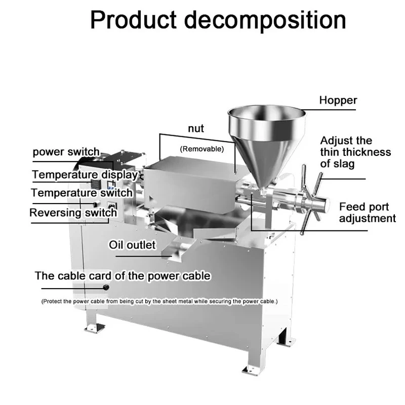 Commercial Oil Press, High-Yield Olive Oil Extraction Machine, Avocado Oil Processing Machine, Hemp Seeds
