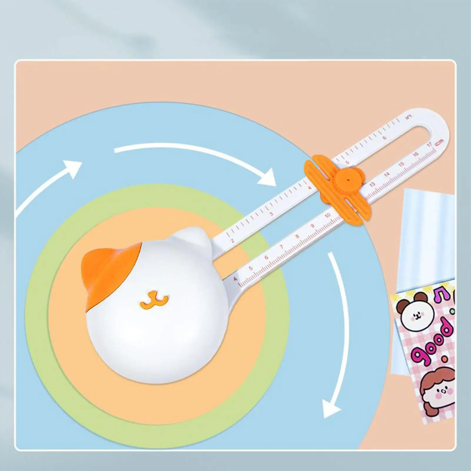 조절 가능한 직경의 종이 원형 커터 고양이 모양 커팅 도구 크리스마스 카드 제작 트리머 커터 스크랩북커스 아트용