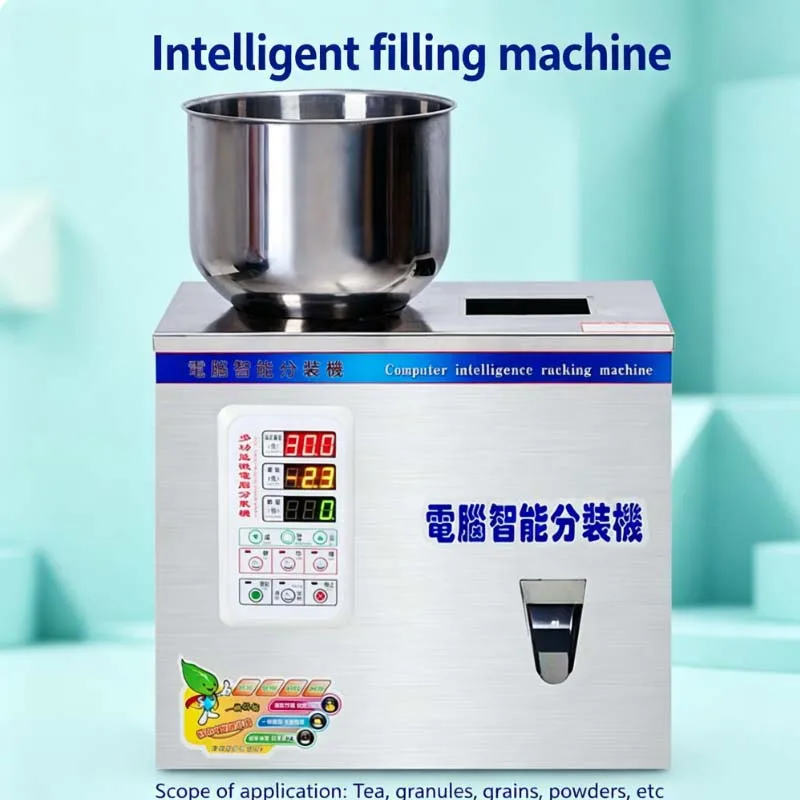 

CE Vial Sugar Grain Peanut Tea Rice Seasoning Seed Spice Coffee Weigh Powder Granule Weight Filling Machine