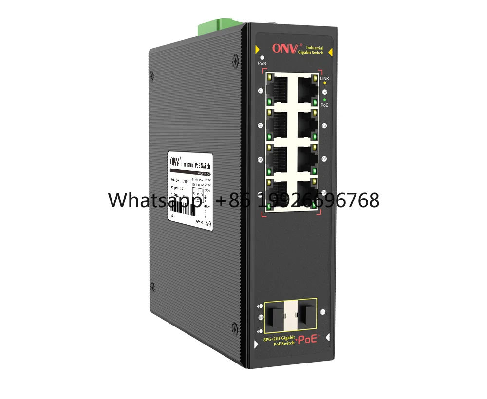 IPS33108PF Gigabit Industrial Unmanaged POE Switch with 8 POE Ports and 2 SFP Fiber Ports