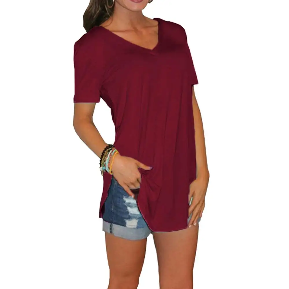 Large Size Women's Collared ort Sve T-irt Casual Loose Fit Polyester  Color Top for Ladies Spring Season