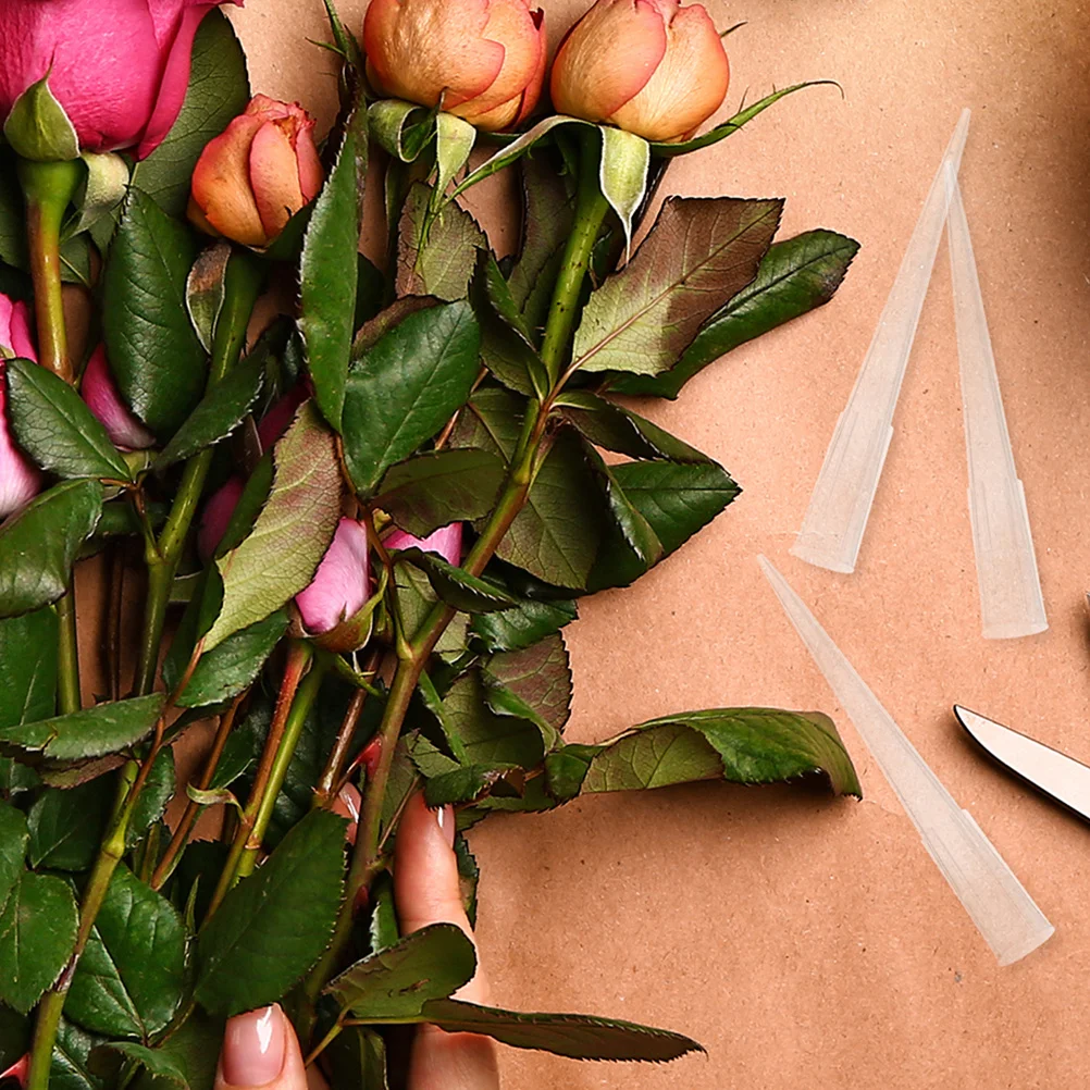 200 قطعة المثبت الطين البلاستيك الشفاف دعم الزهور لصناديق الزهور لتقوم بها بنفسك تشكيلة زهور أداة حامل مستقر