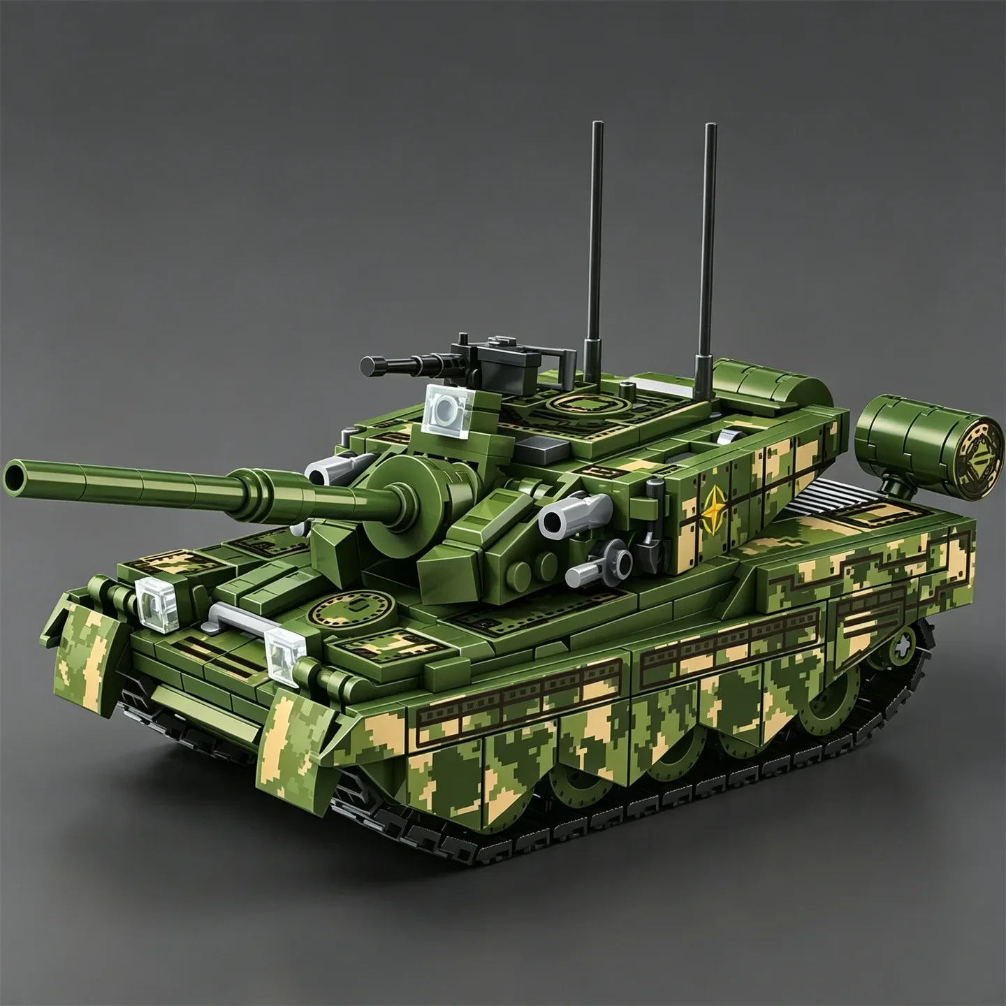 99 Tank Model Toy Tracked Armored Vehicle Challenger Main Battle Tank Camouflage Paint Scheme Building Blocks Type