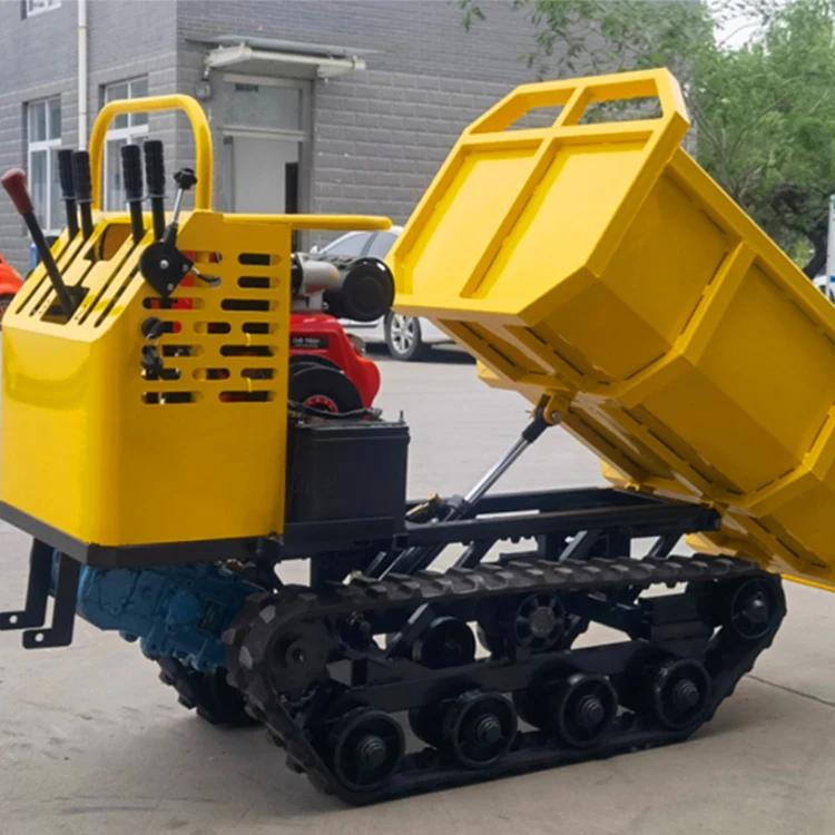 Self-loading Mini Crawler Loader Diesel Dump Truck 500kg-1000kg Load Small Transporter Engine Powered High Efficiency