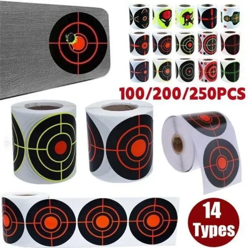 15 Types 3“7.6 CM Yellow Red Shooting Exercises Splatter Target Stickers Set Shooting Target Training Supplies Stick