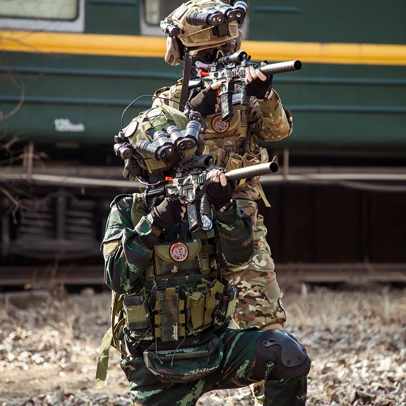 

Tactical Cotton Children's Camouflage Outfit Set Boys Girls' Outdoor Special Forces Long-Sleeved Summer Camp Clothes For Cosplay