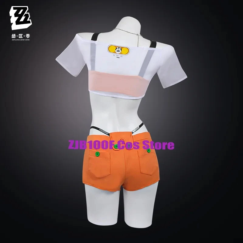 

Zenless Zone Zero Cosplay Costume zzz Belle Swimsuit Summer Outfit Hat Shorts Bikini Disguise for Adult Womenr;5'b\7,k/