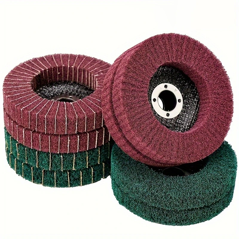 

5Pcs Angle Grinder Flap Grinding Disc Nylon Fiber Flap Polishing Wheel 4''/5'' P120-P320 for Metal Stainless Steel