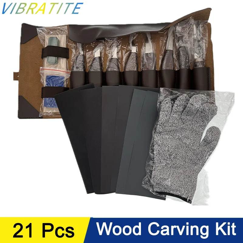 

21 Pcs Wood Carving Tools Set Chisel Woodworking Cutter Hand Tool Set with Wet Sandpaper for DIY Peeling Woodcarving Woodworking