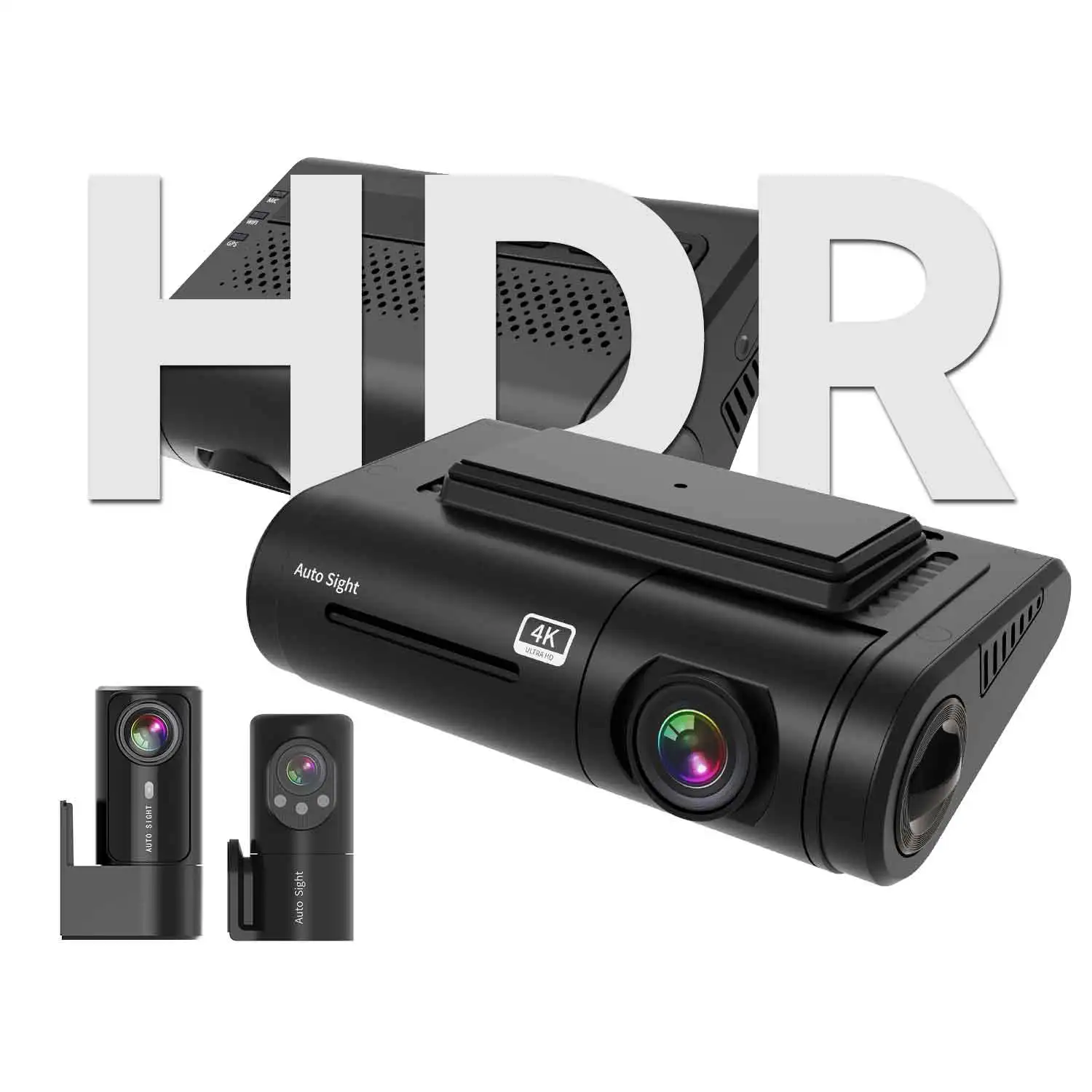 World Exclusive UHD 4K Car Camera 3-Channel Loop Recording DVR WiFi Front Rear Dashboard Interior Dash Cam Super Night Vision