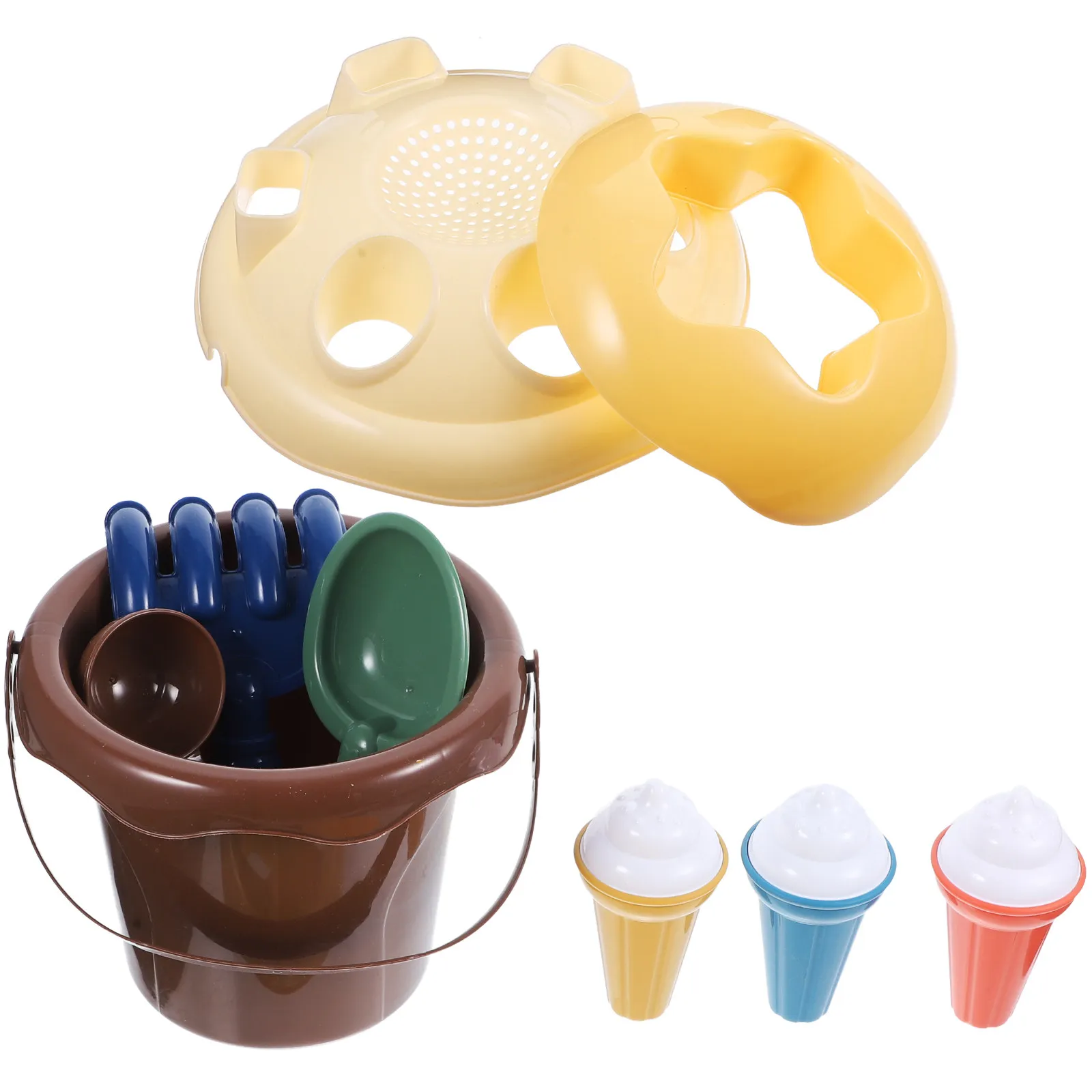 1Set Children Beach Sand Set Lightweight Plastic Bucket Random Color Sand Digging Outdoor Playing Summer Fun Outdoor Beach Toy