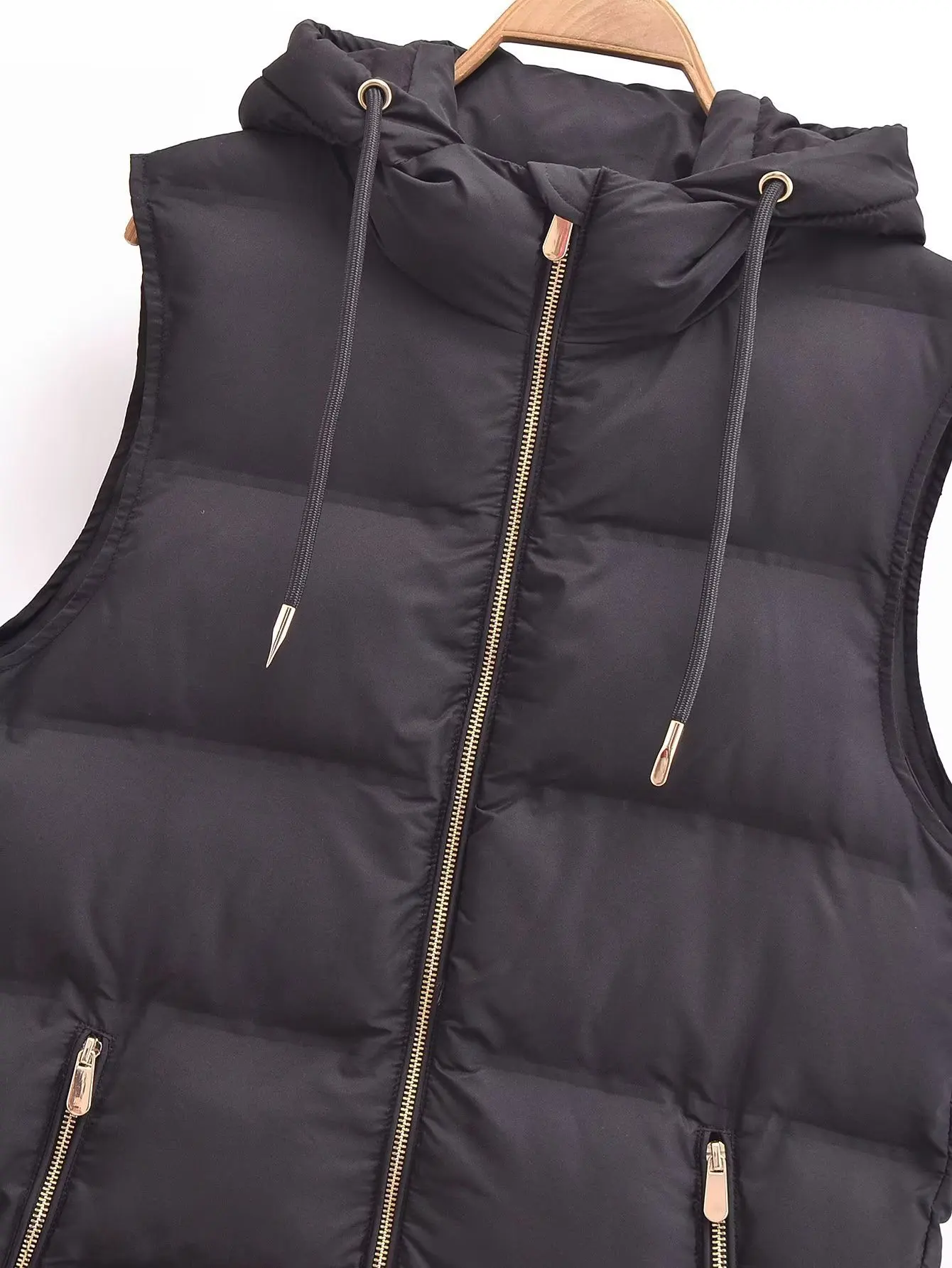 Autumn/Winter Hooded Mid length Puffer Vest Women\'s Waterproof Long Coat New Sleeveless Jacket Outerwear