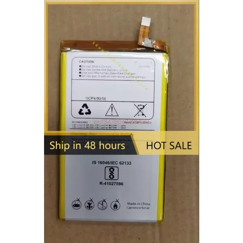 3050mAh/15.015Wh 3.85V ACBPN30M03 Battery For Micromax Li-ion Polymer Phone Batterie Battery