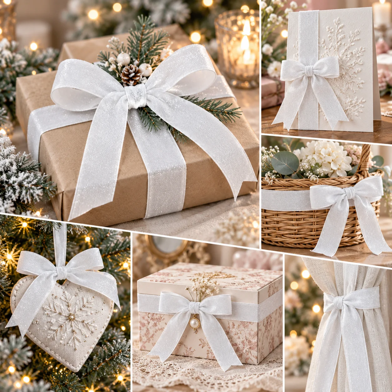 Grayish White Glitter Velvet Ribbon,Sparkly Fabric Ribbon for Gift Wrapping,Hair Bow,Wedding Christmas Party DIY Crafts Decorat