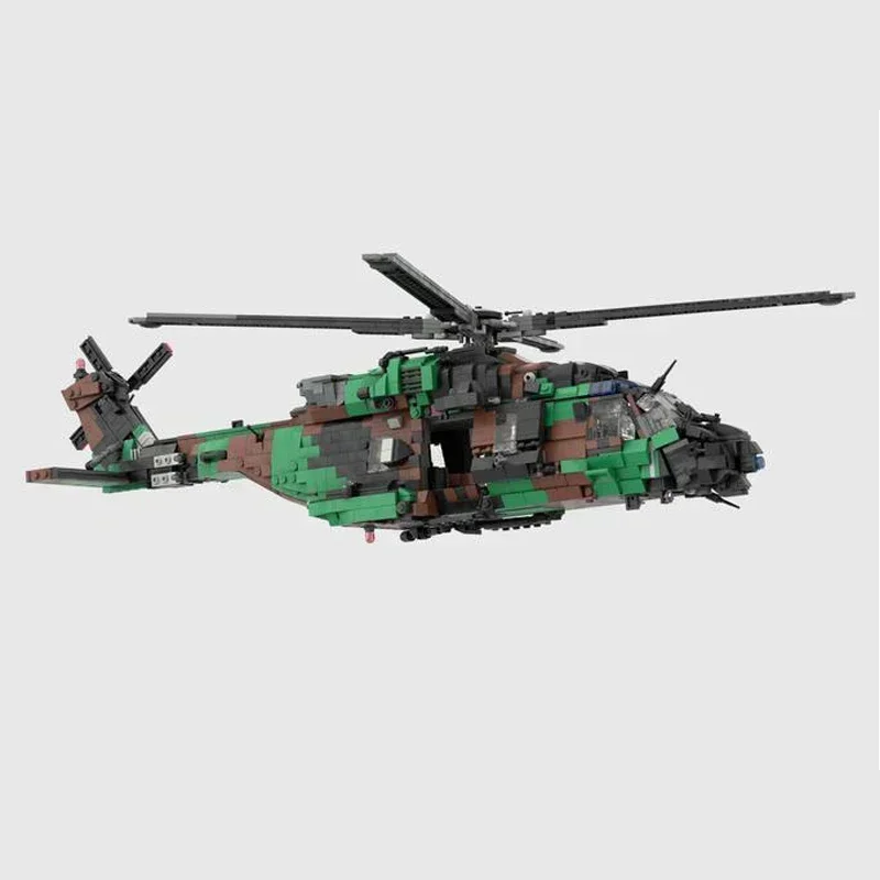

Moc Building Bricks Model NH-90 Tactical Transport Helicopter Technology Modular Block Gifts Toys For Children DIY Sets Assembly