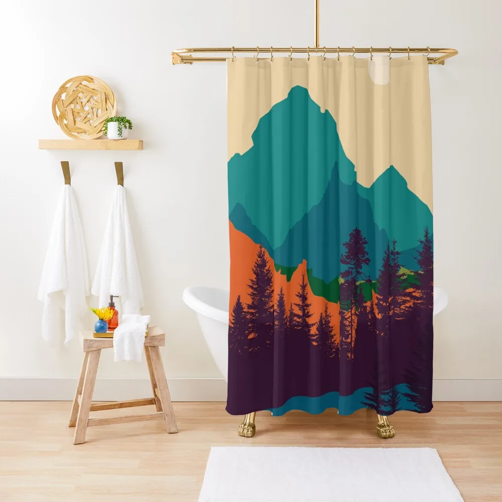 

Forest Mountain Shower Curtain Shower Set Accessories For Shower And Services For Bathrooms Bathroom Fabric Curtain