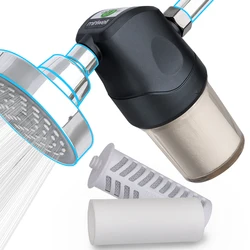 Miniwell Shower Filter System L700-B01 - Remove Hard Water, Chlorine & Contaminants - Ideal for Hair, Skin Softening
