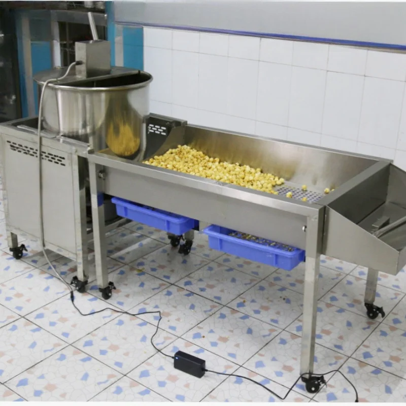 Máquina de palomitas de maíz de gas automática industrial, hervidor de caramelo, máquina de palomitas de maíz