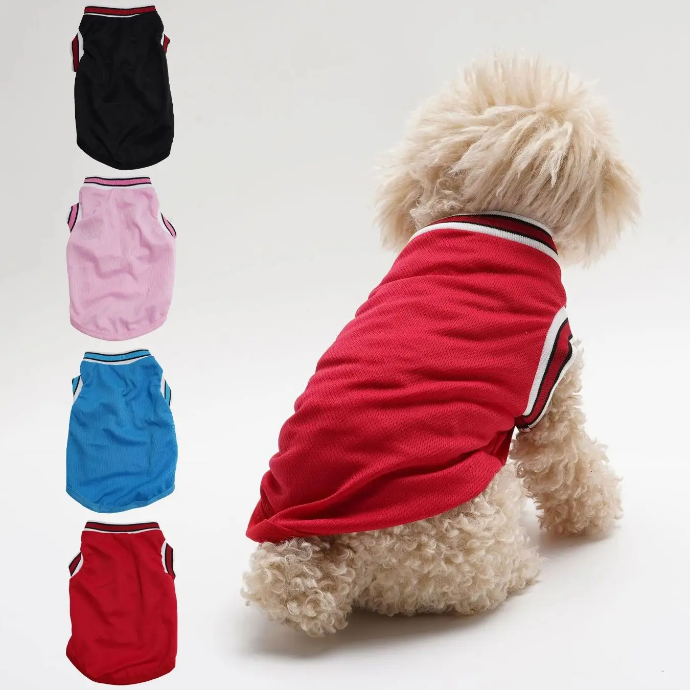 4 Pack Summer Sports Jerseys Mesh Polyester Breathable Comfortable Sleeveless Dog Cat Ball Game Vests