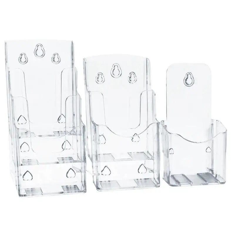 A6 1/2/3Layers Brochure Holder Clear Flyer Menu Paper Card Stand Display Rack Card Storage view 6