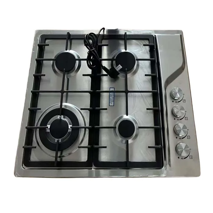 Built in Commercial Gas Hob Stainless Steel 4 Gas Burners Electronic Ignition 24 Class A+ Energy Efficient Flameout Protection