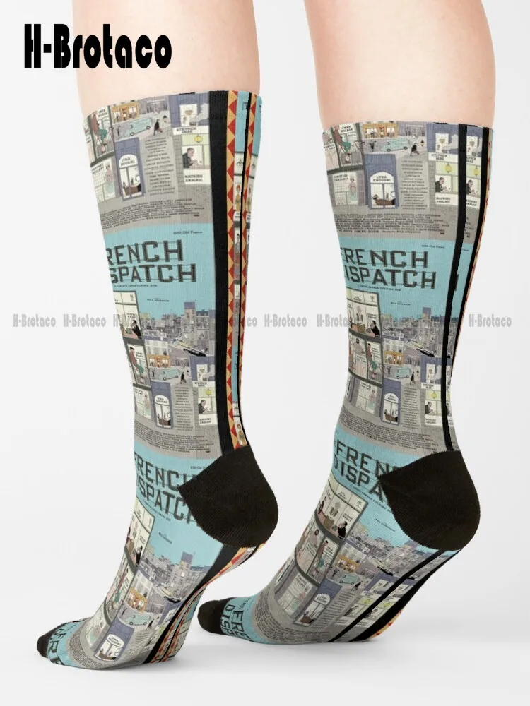 

The French Dispatch Socks Women'S Socks Custom Gift Harajuku Street Skateboard Socks Teen Youth Socks 360° Digital Print Casual