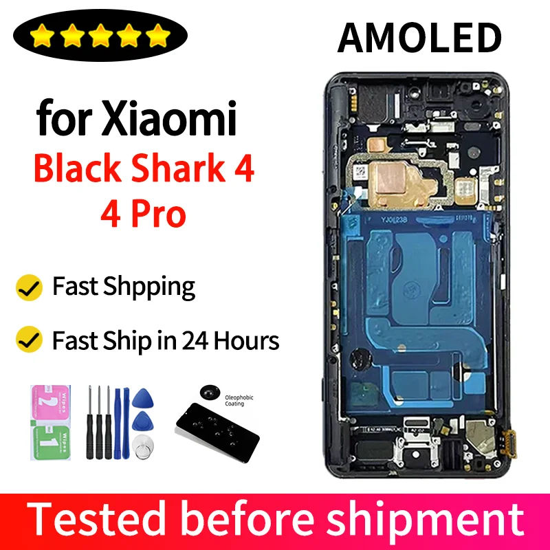 6,67 "" nuevo para Xiaomi Black Shark 4 Pro SHARK PAR-H0 pantalla táctil Lcd para Black Shark 4 SHARK PRS-H0 LCD con marco
