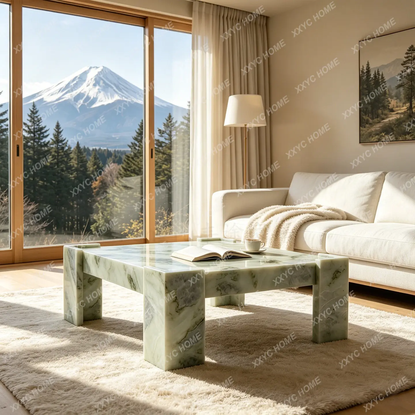 AA high-end natural marble square coffee table living room designer coffee table