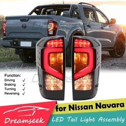 Smoke LED Rear Light Assembly For Nissan NP300 Navara 2015 2016 2017 2018 2019 2020 2021 2022 23 Brake Tail Lamp W/ Yellow Turn