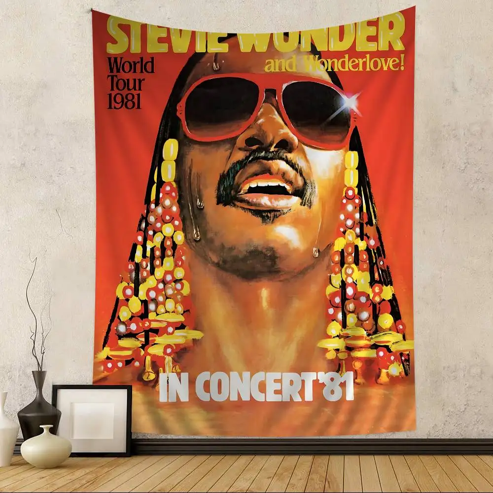 Stevie Wonder Singer Band Colorful Tapestry Wall Hanging Bohemian Wall Tapestries Mandala Wall Hanging Sheets